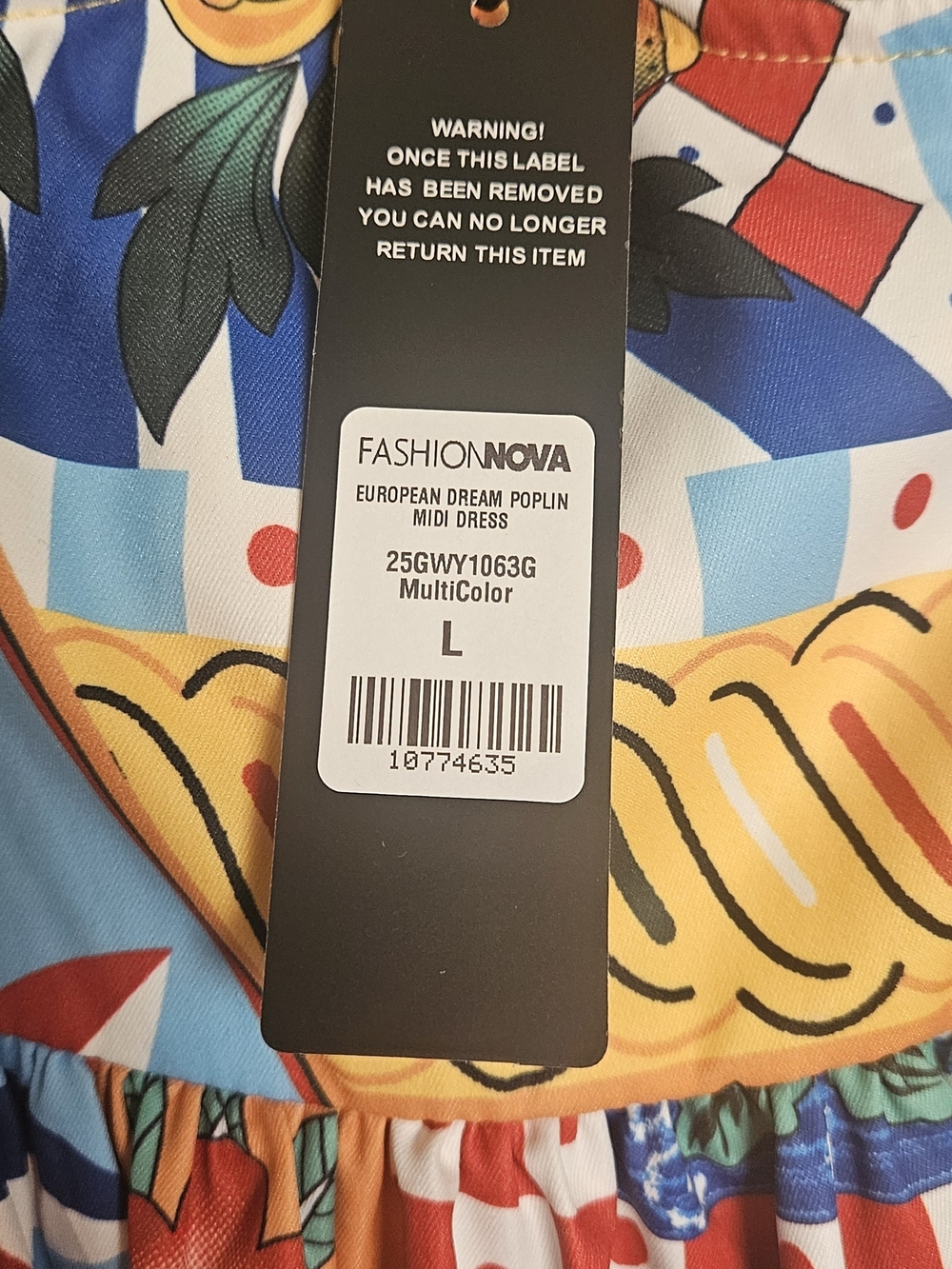 EUROPEAN DREAM poplin Midi Dress FASHIONOVA Multicolor - Picture 4 of 7